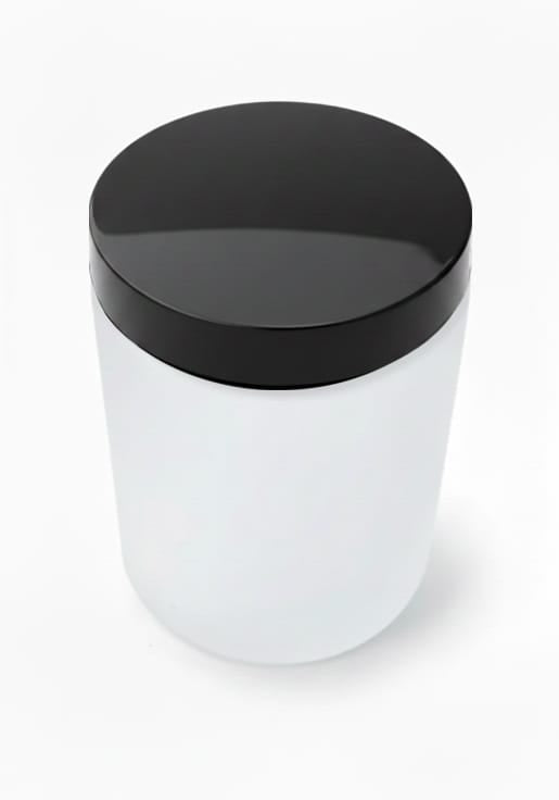 150ml Frosted Clear Glass Jar with Black ABS Lid