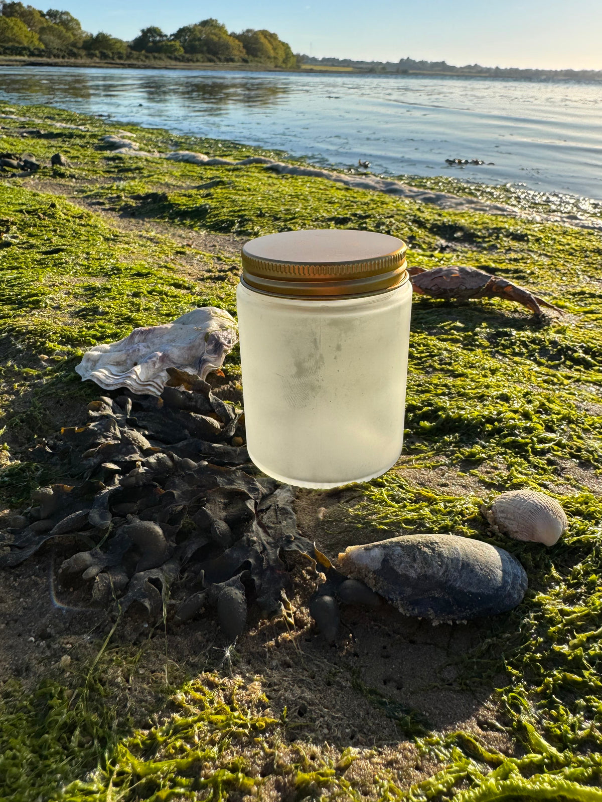 150ml Frosted Clear Glass Jar with Gold Aluminium Lid