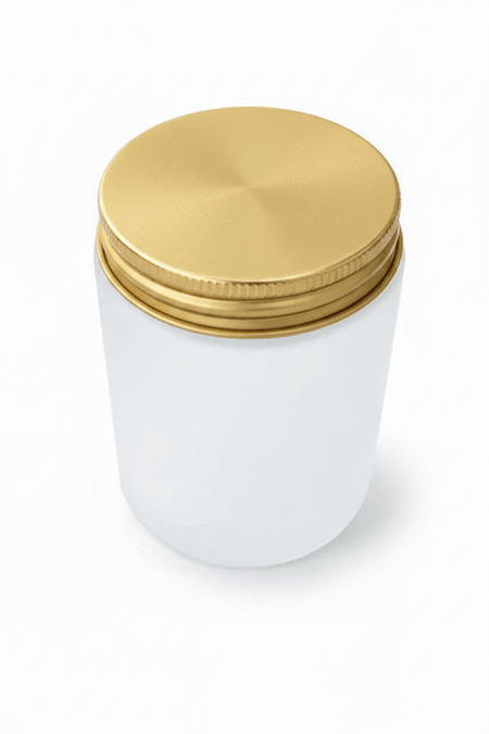 150ml Frosted Clear Glass Jar with Gold Aluminium Lid