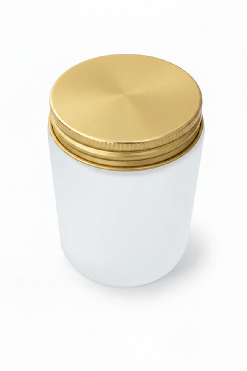 150ml Frosted Clear Glass Jar with Gold Aluminium Lid