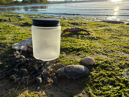 150ml Frosted Clear Glass Jar with Matte Black Aluminium Lid