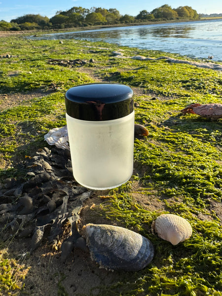 150ml Frosted Clear Glass Jar with Premium Black SAN Lid