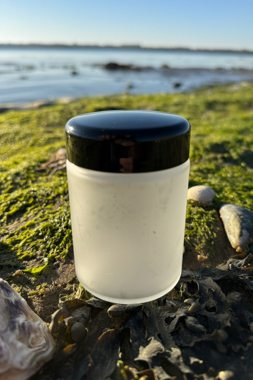 150ml Frosted Clear Glass Jar with Premium Black SAN Lid