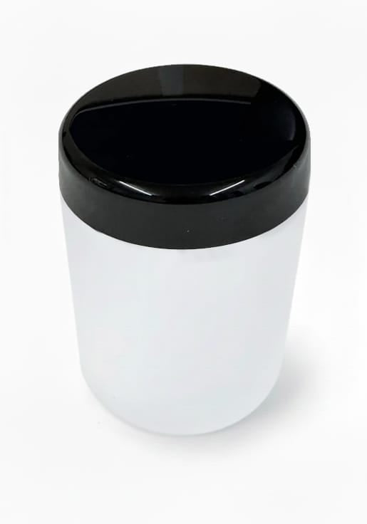 150ml Frosted Clear Glass Jar with Premium Black SAN Lid