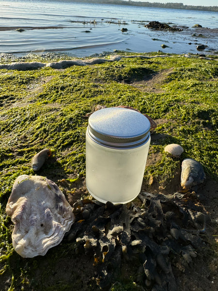 150ml Frosted Clear Glass Jar with Silver Aluminium Lid