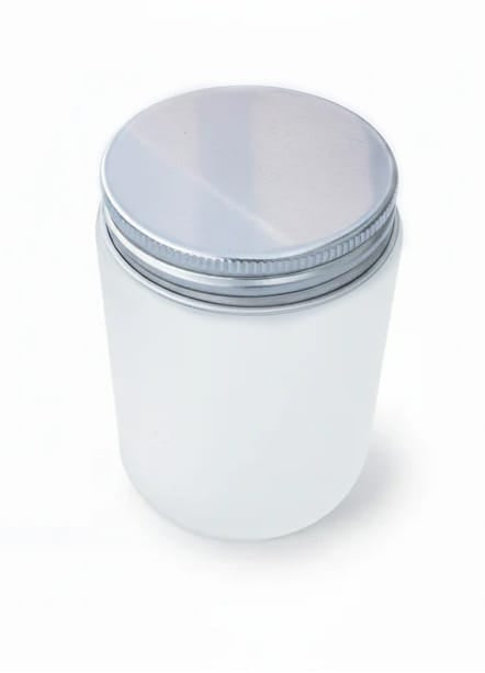 150ml Frosted Clear Glass Jar with Silver Aluminium Lid