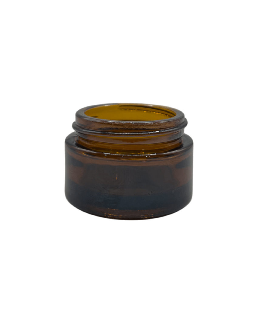 15ml Amber Glass Jar With Gloss Black Aluminium Lid - Pack of 15