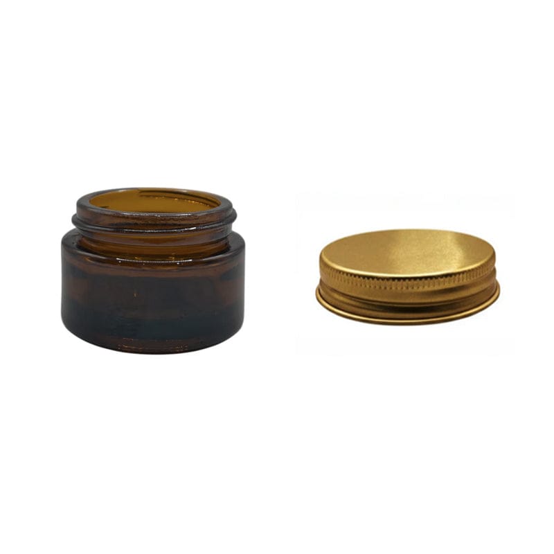 15ml Amber Glass Jar With Gold Aluminium Lid - Pack of 15