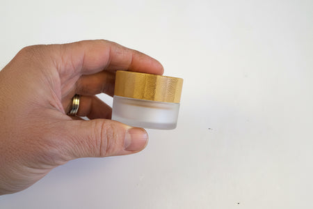 15ml Frosted Glass Jar with Bamboo Lid