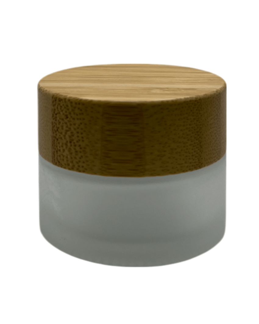 15ml Frosted Glass Jar with Bamboo Lid