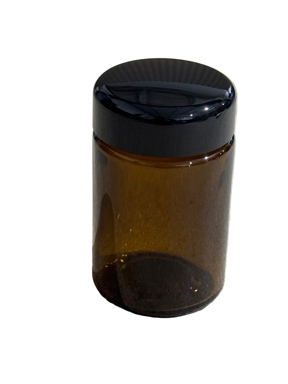 200ml Amber Glass Jar With Black San Cap