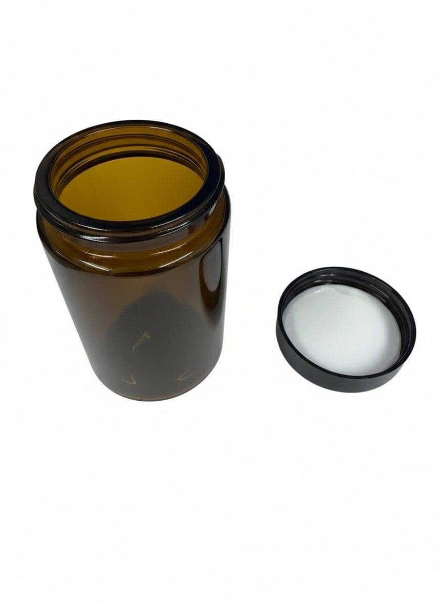 200ml Amber Glass Jar With Black San Cap