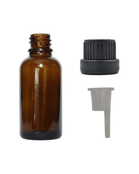 20ml Amber Glass Dropper Bottle & Dripper insert 1.0mm with Lid