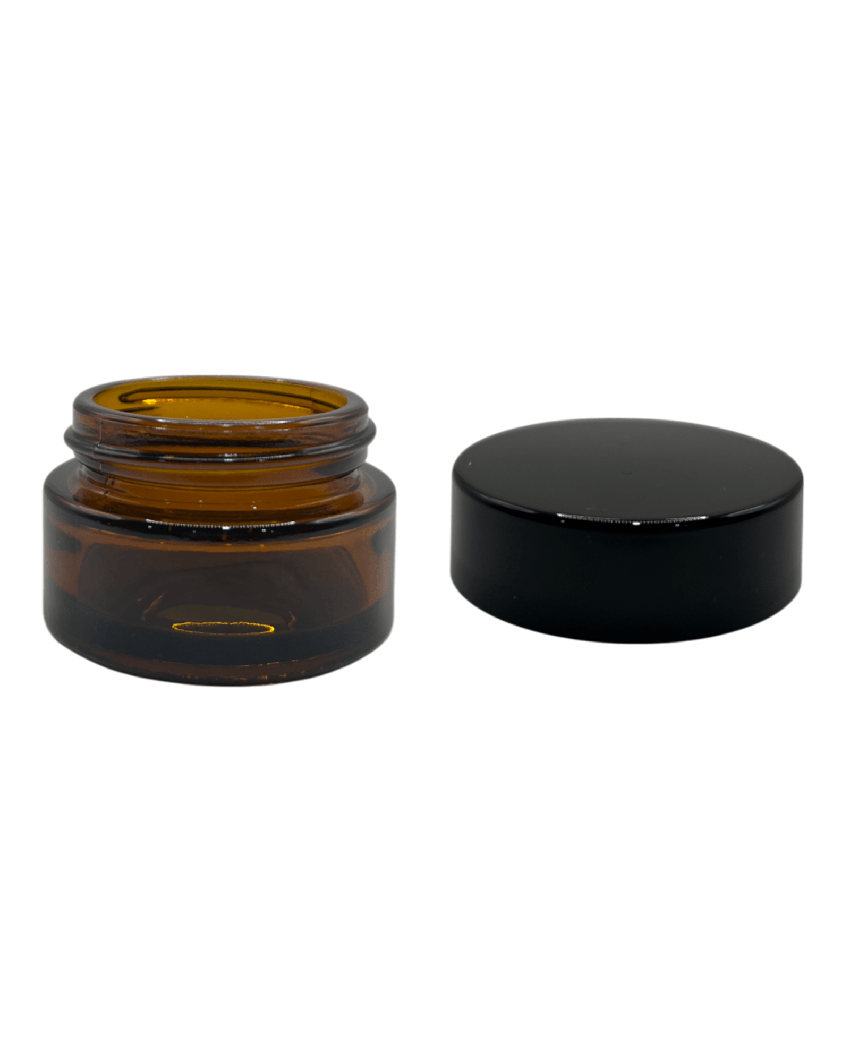 20ml Amber Glass Jar and Black ABS Lid