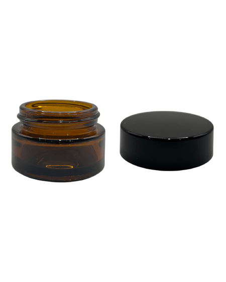 20ml Amber Glass Jar and Black ABS Lid