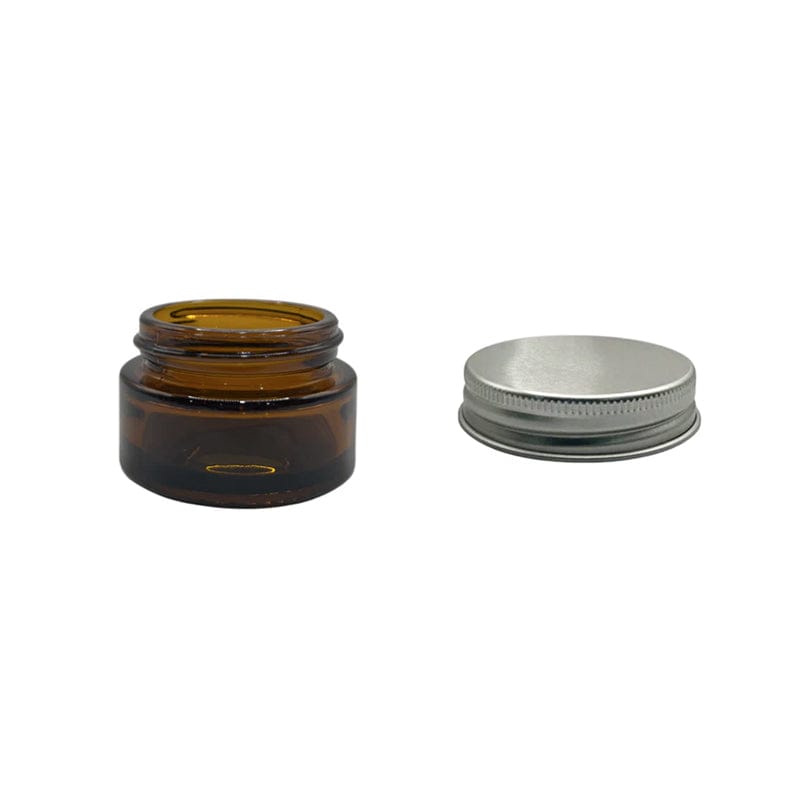 20ml Amber Glass Jar With Silver Aluminium Lid