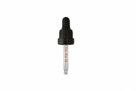 20ml Black Graduated Etched Tamper Evident Ball End Dropper Pipette (Type III) DIN18