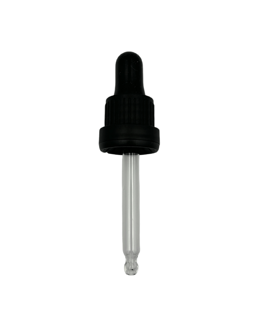 20ml Black Tamper Evident Ball End Dropper Pipette (Type III) DIN18