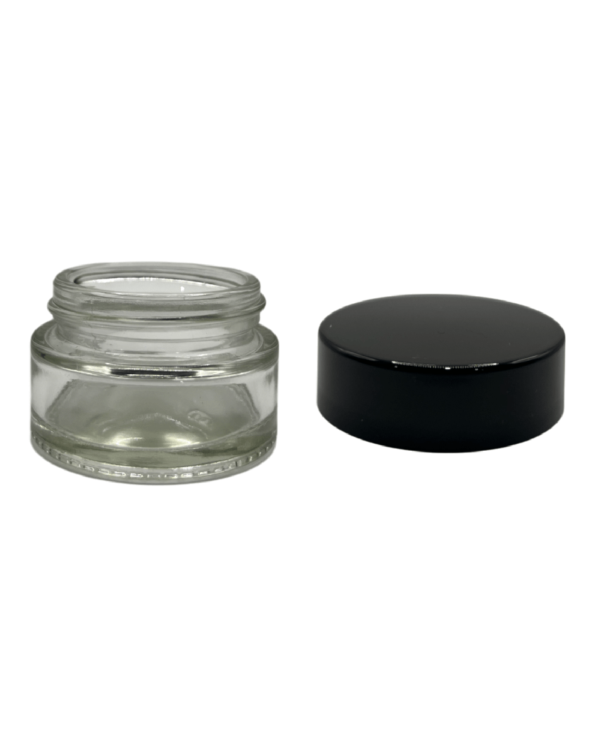 20ml Clear Glass Jar with Black ABS Lid