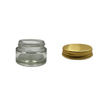 20ml Clear Glass Jar With Gold Aluminium Lid