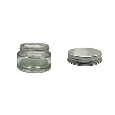20ml Clear Glass Jar With Silver Aluminium Lid