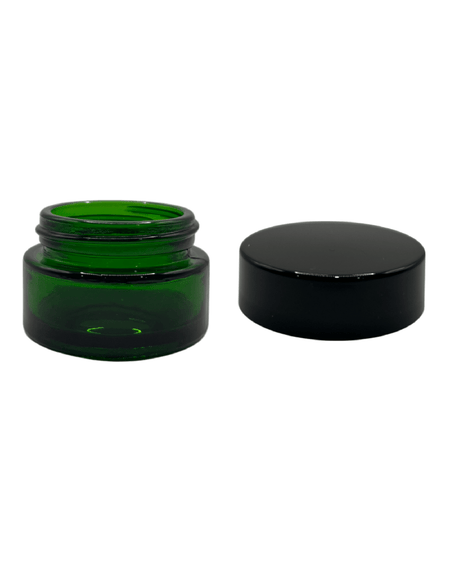 20ml Green Glass Jar and Black ABS Lid