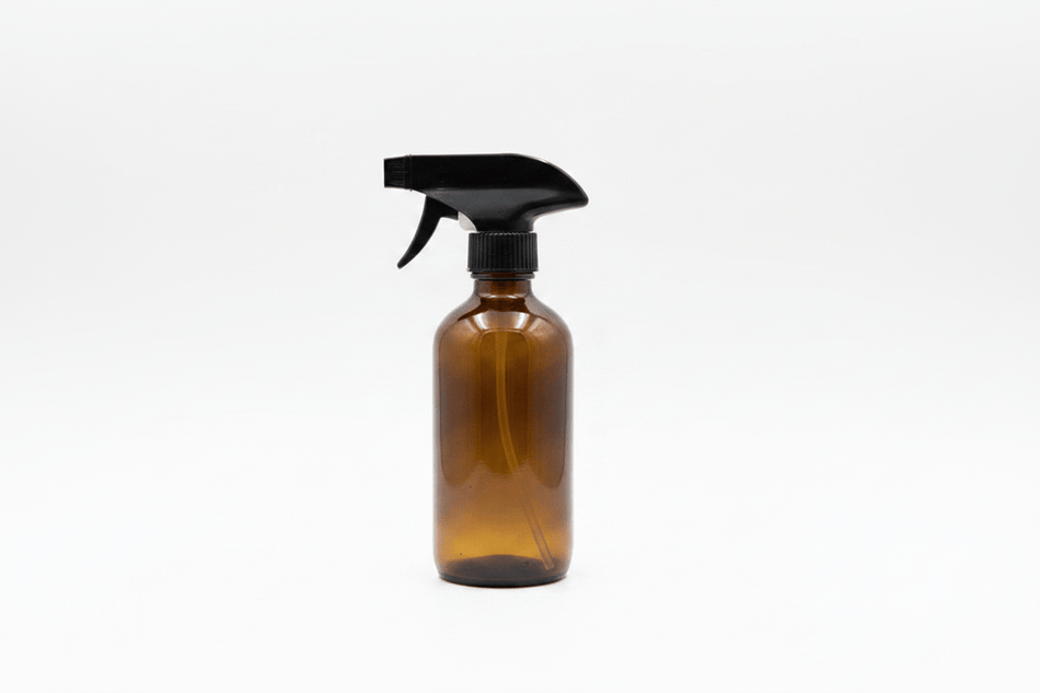 250ml Amber Boston Bottle with Black Trigger Spray Nozzle