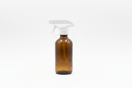250ml Amber Boston Bottle with White Trigger Spray Nozzle