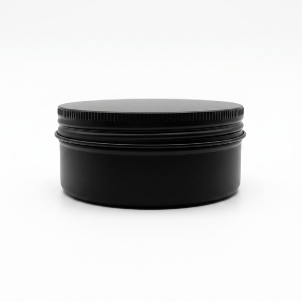 250ml Matte Black Aluminium Screw Lid Tin