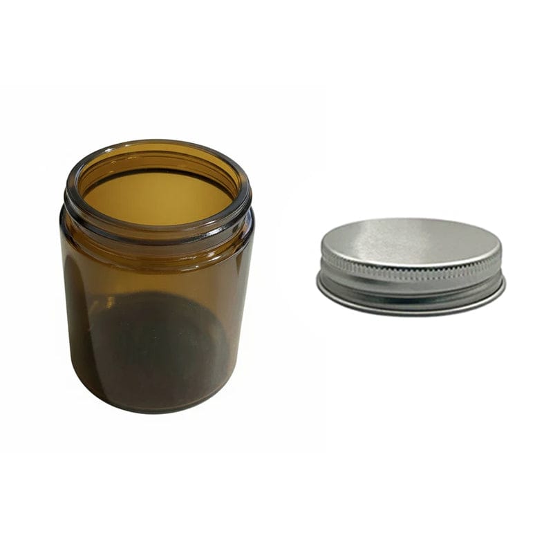250ml Premium Amber Glass Jar With Silver Aluminium Lid - Pack of 15