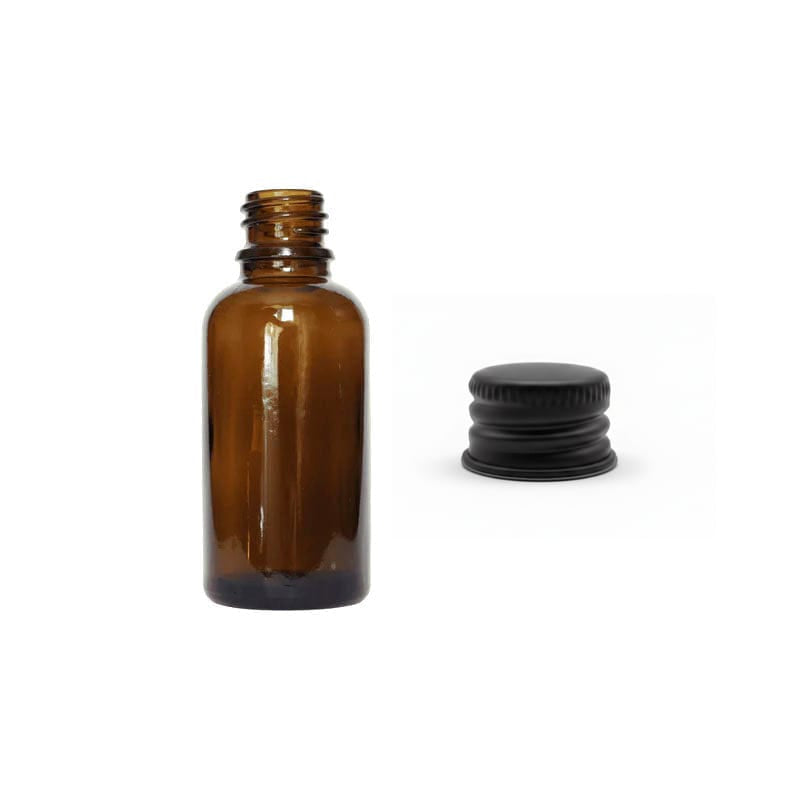 30ml Amber Glass Dropper Bottle with Black Aluminium Cap