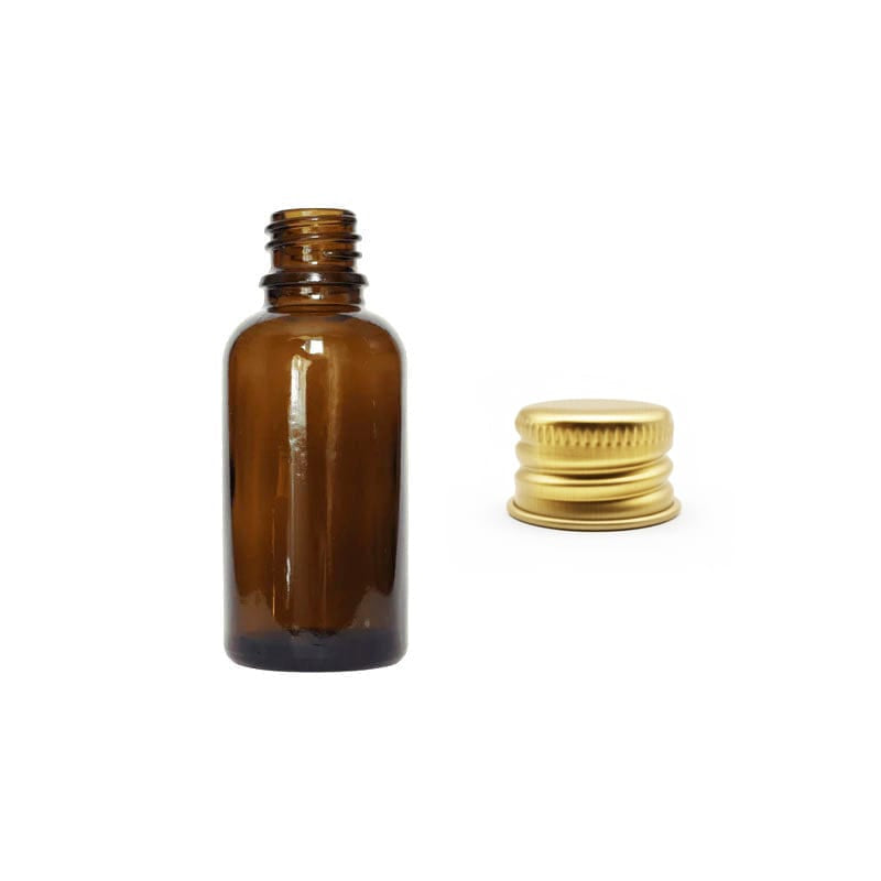 30ml Amber Glass Dropper Bottle with Gold Aluminium Cap