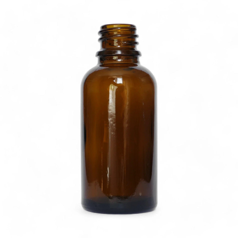 30ml Amber Glass Dropper Bottle with White Bamboo Dropper
