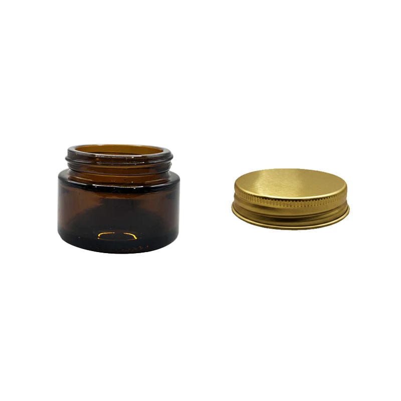 30ml Amber Glass Jar With Gold Aluminium Lid - Pack of 15