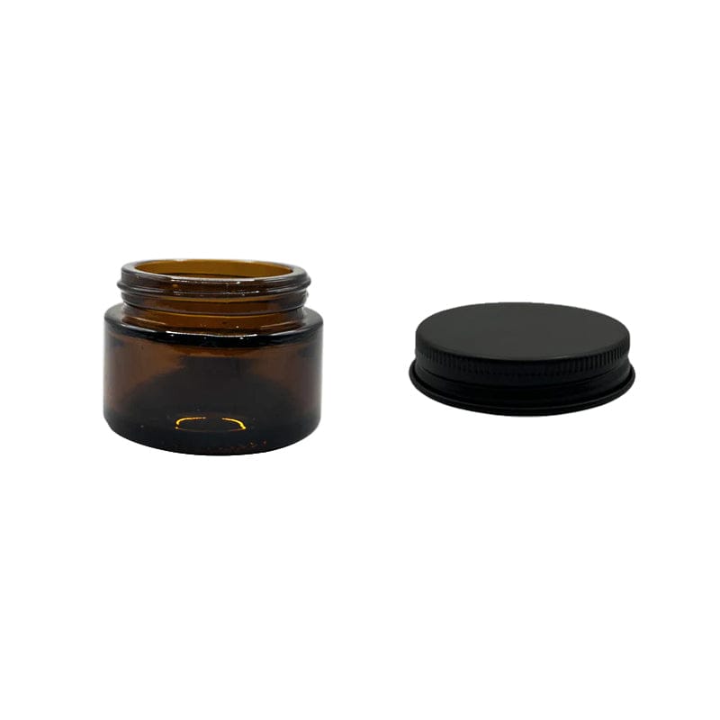 30ml Amber Glass Jar With Matte Black Aluminium Lid