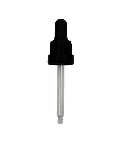 30ml Frosted Clear Glass Dropper Bottle with 30ml Black TE BEP - Pack of 12