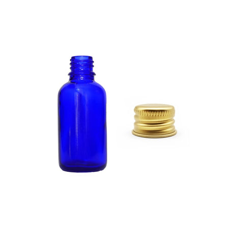 30ml Blue Glass Dropper Bottle with Gold Aluminium Cap