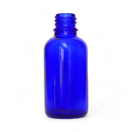 30ml Blue Glass Dropper Bottle with Silver Lotion Pump with Silver Over Cap