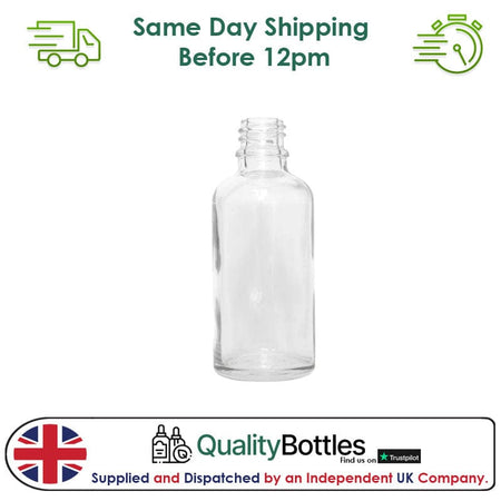 30ml Clear Glass Dropper Bottle - Pack of 12