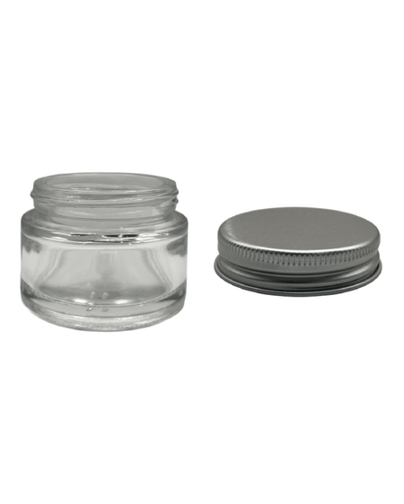 30ml Clear Glass Jar with Aluminium Silver Lid