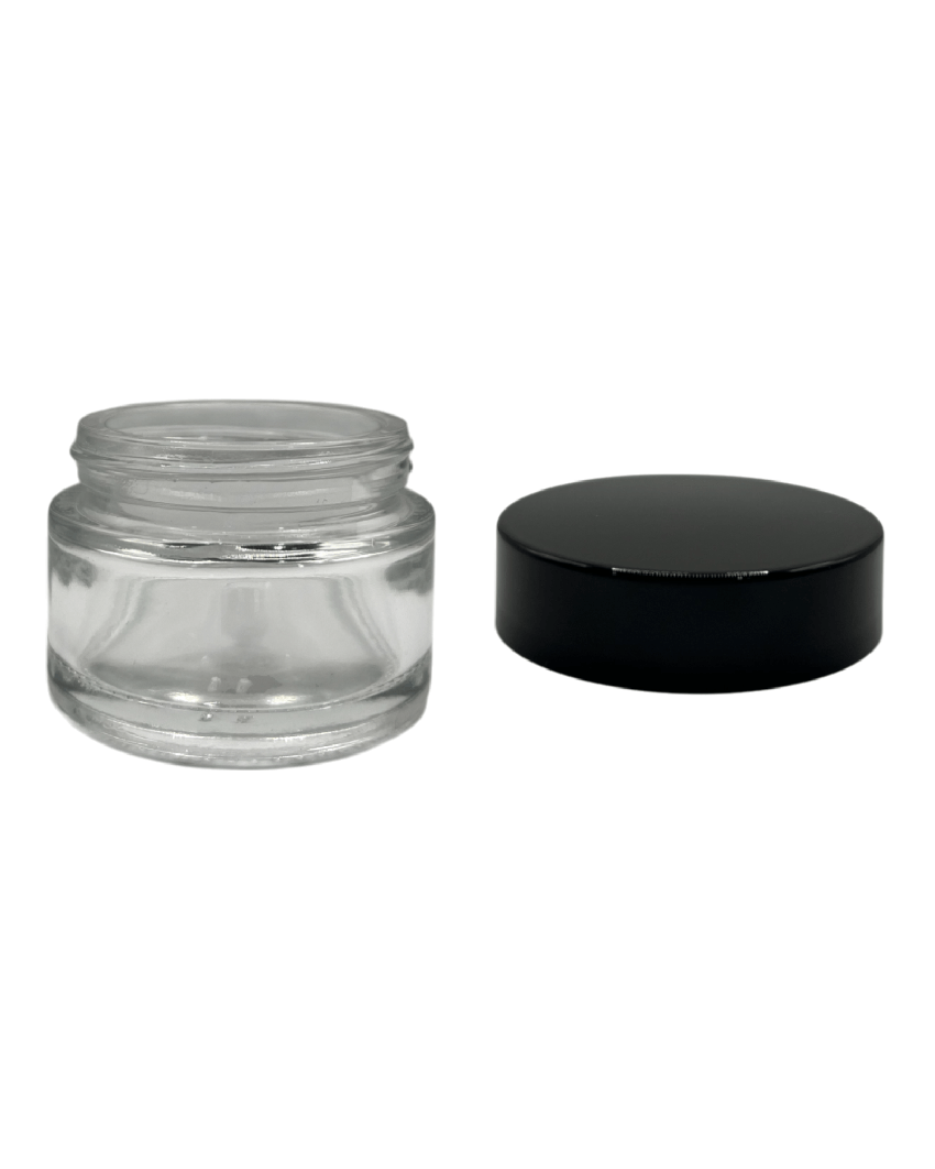 30ml Clear Glass Jar with Black ABS Lid