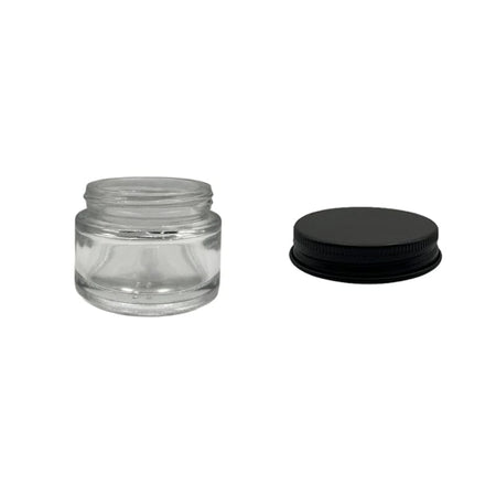 30ml Clear Glass Jar With Matte Black Aluminium Lid