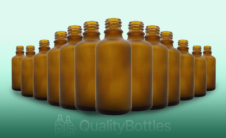 30ml Frosted Amber Glass Dropper Bottle with 30ml Black TE BEP - Pack of 12