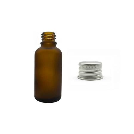 30ml Frosted Amber Glass Dropper Bottle with Silver Aluminium Cap