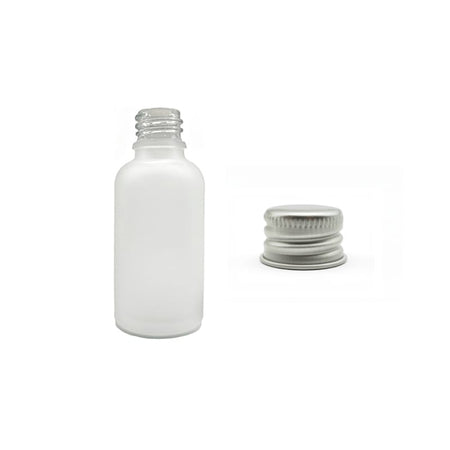 30ml Frosted Clear Glass Dropper Bottle with Silver Aluminium Cap