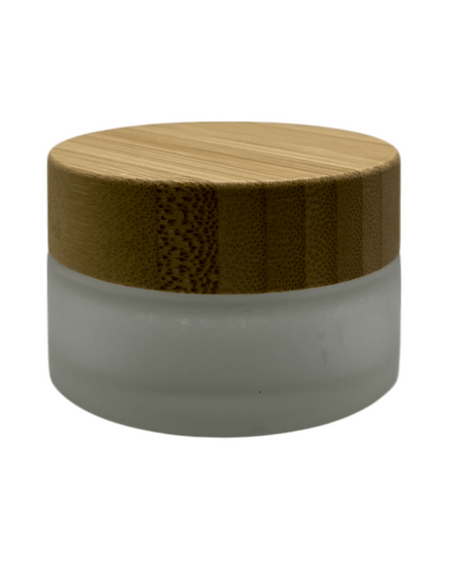30ml Frosted Glass Jar with Bamboo Lid