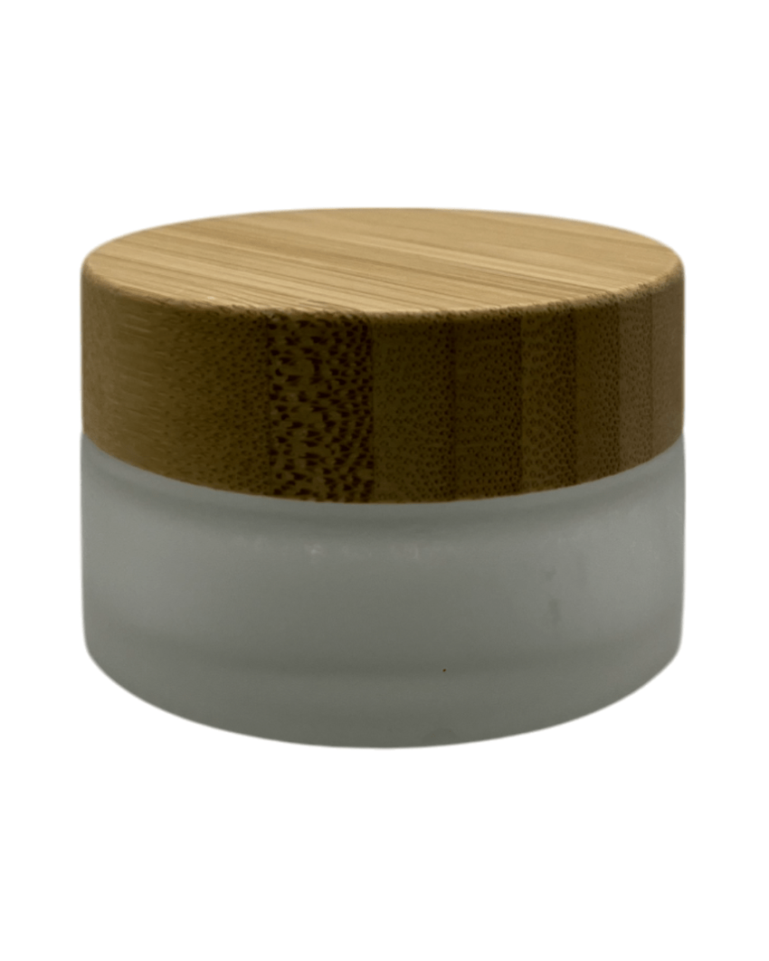 30ml Frosted Glass Jar with Bamboo Lid