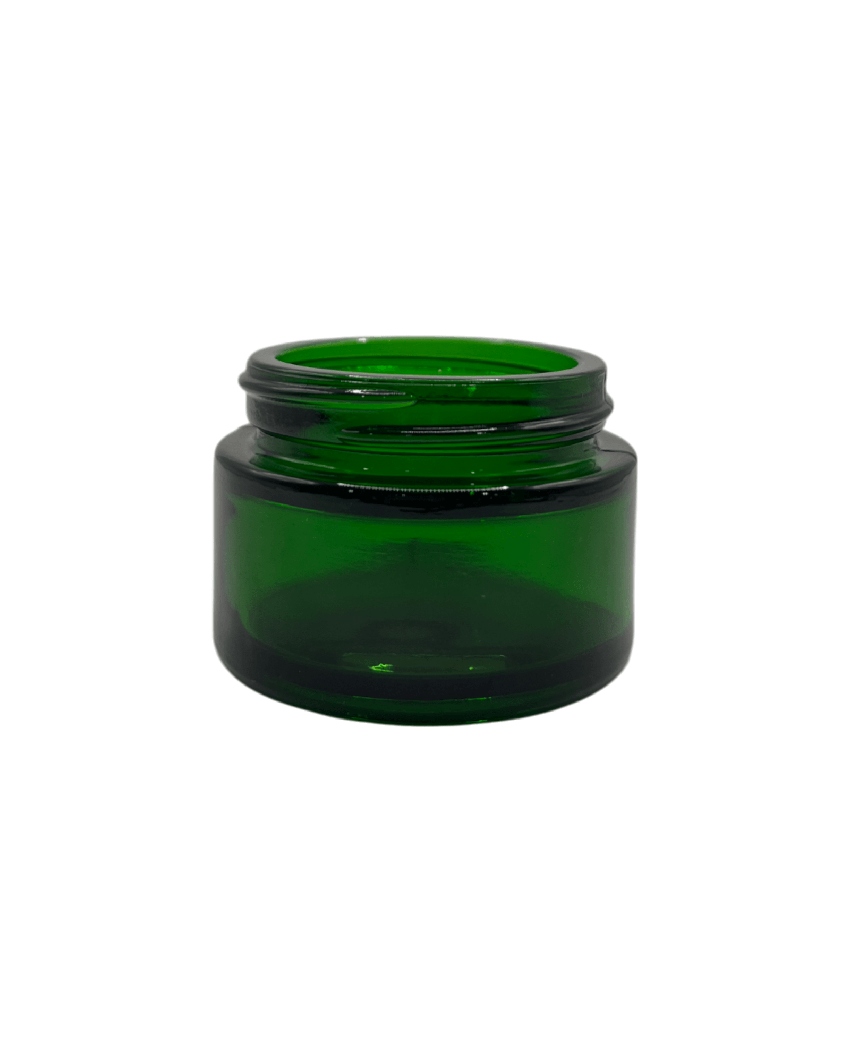 30ml Green Glass Jar With Gold Aluminium Lid - Pack of 15