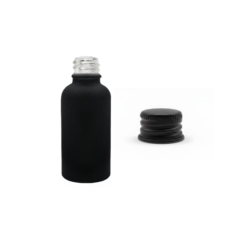 30ml Matte Black Glass Dropper Bottle with Black Aluminium Cap
