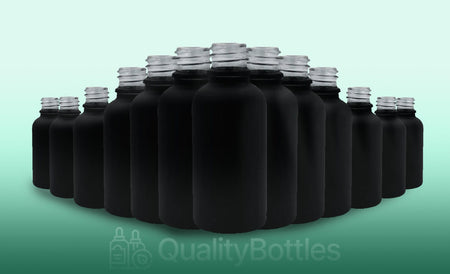 30ml Matte Black Glass Dropper Bottle with Black DIN18 Cap - Pack of 12